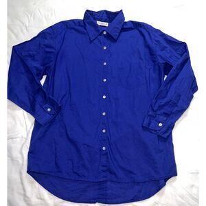 Natural Life Shirt Women Size XS/S Blue Long Sleeve Button Up 100% Cotton Casual